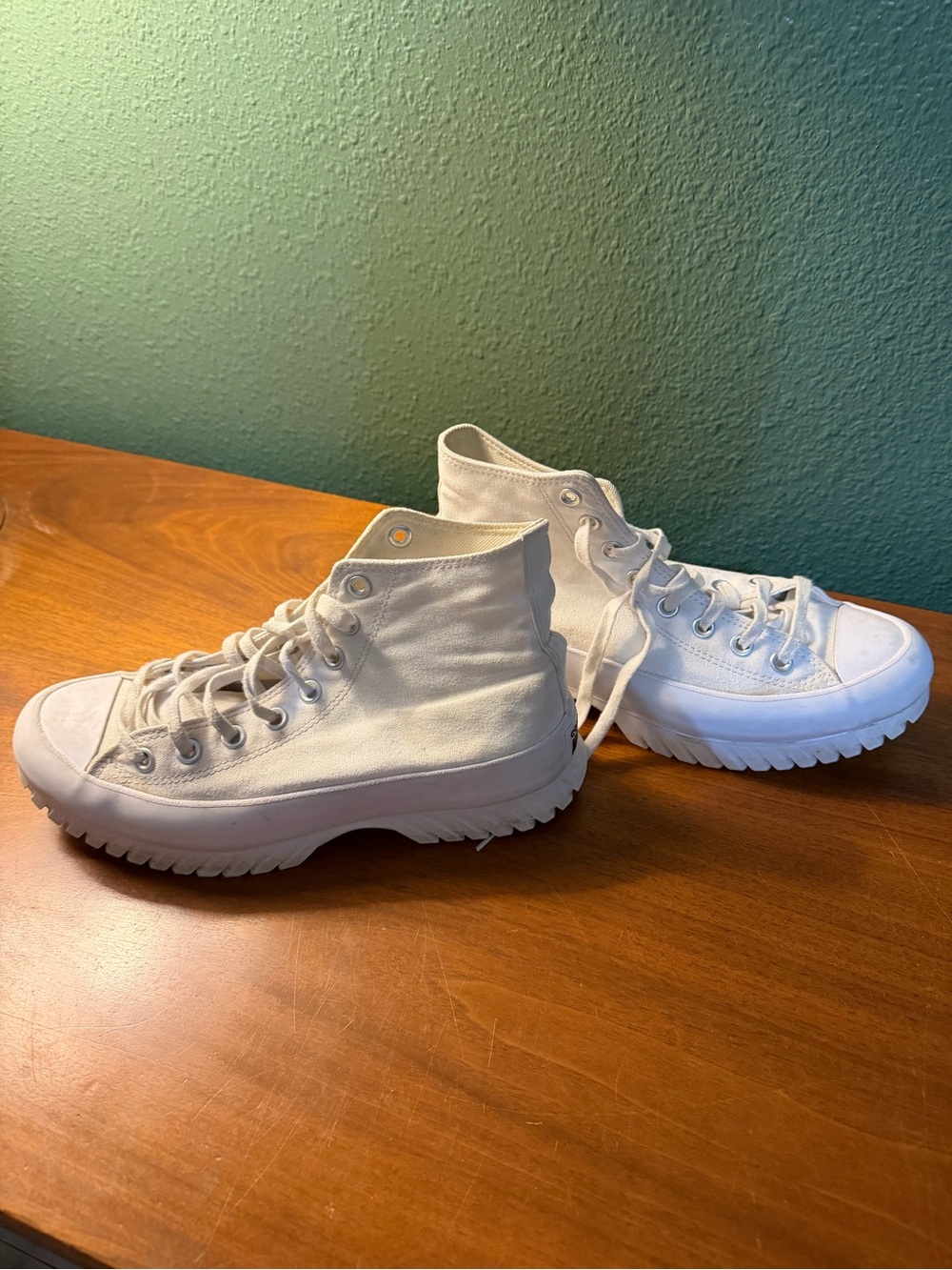 Converse White High-Top Platform Chuck Taylor Sneakers - Picture 3 of 4
